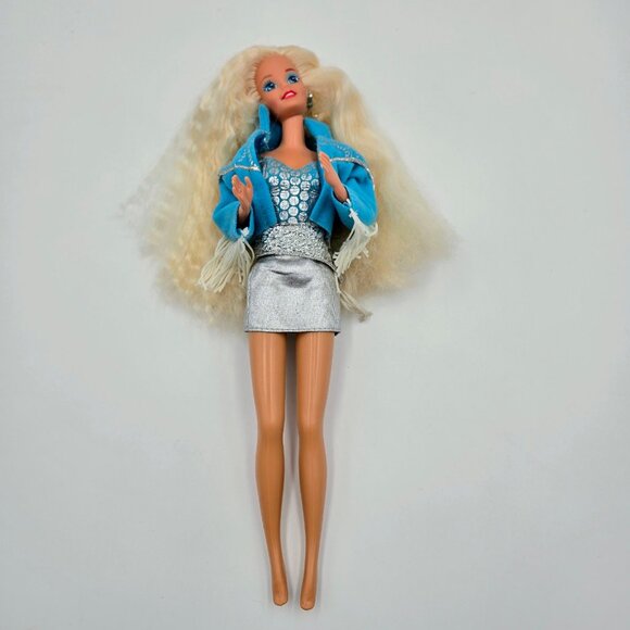 Vintage 1993 Western Stampin’ Barbie Doll Original Outfit Blue 10293 Mattel Read - Picture 15 of 16